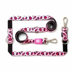 Max & Molly Multi-Function Hundeleine - Leopard Pink